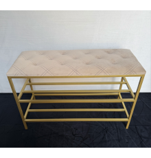 Банкетка в золотому каркасі 60см – стиль і комфорт у вашій оселі!№24